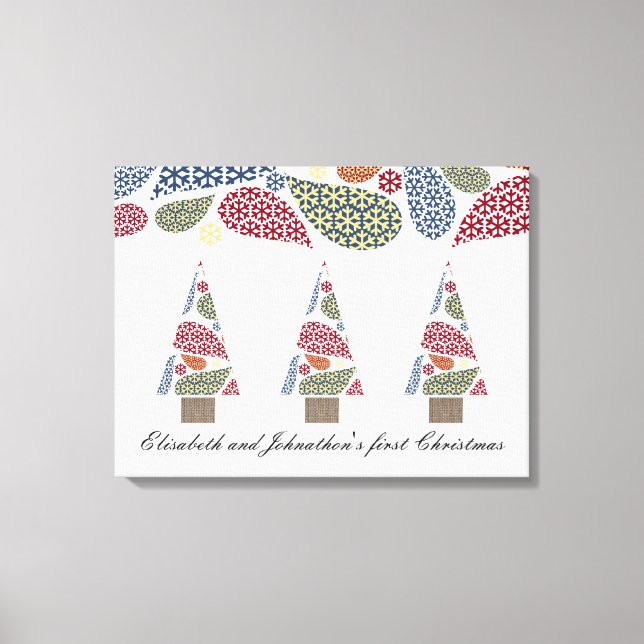 Snowflake Teardrops Tree Canvas Print (Front)
