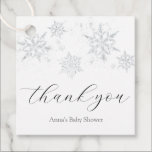 Snowflake Thank You Favour Tags<br><div class="desc">Thank you Favour tag featuring snowflakes. Customise with your text for a baby or bridal shower or your next event.</div>