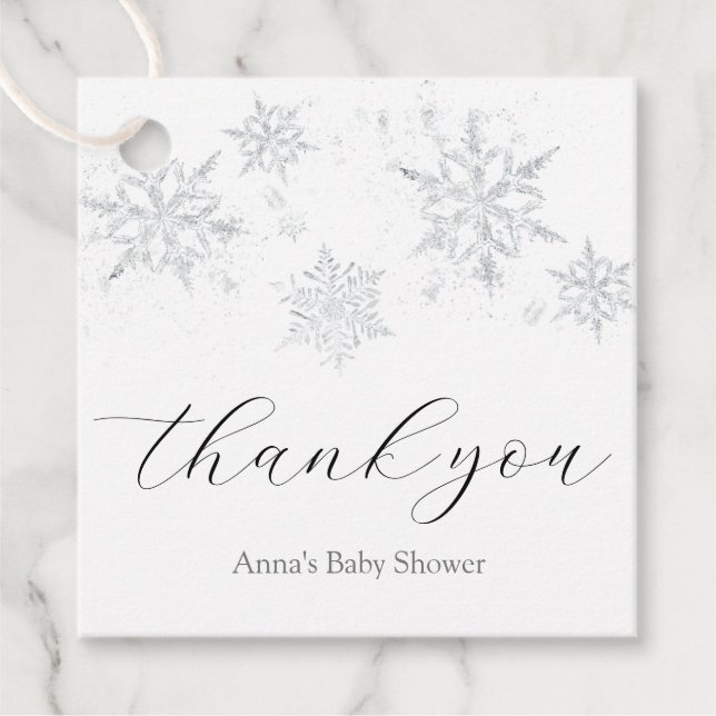 Snowflake Thank You Favour Tags (Front)