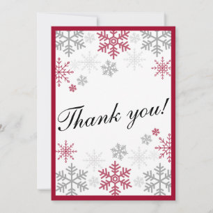 Snowflake thank you note card