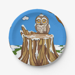 Snowflake the Owl Paper Plate