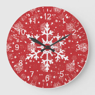 Snowflake Time Large Clock