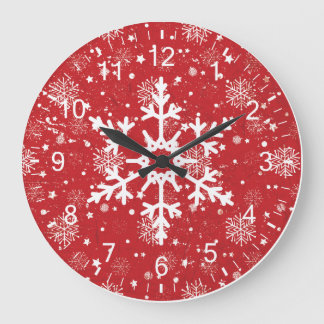 Snowflake Time Large Clock