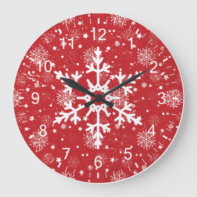 Snowflake Time Large Clock (Front)