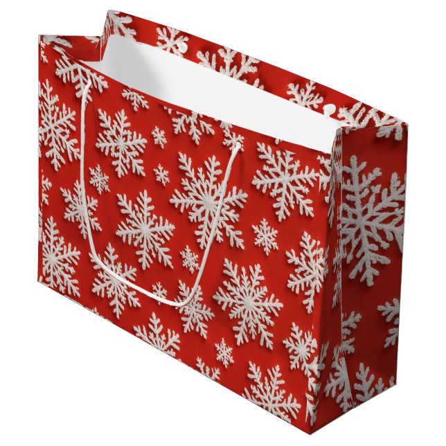 Snowflake Treasure Large Gift Bag (Front Angled)