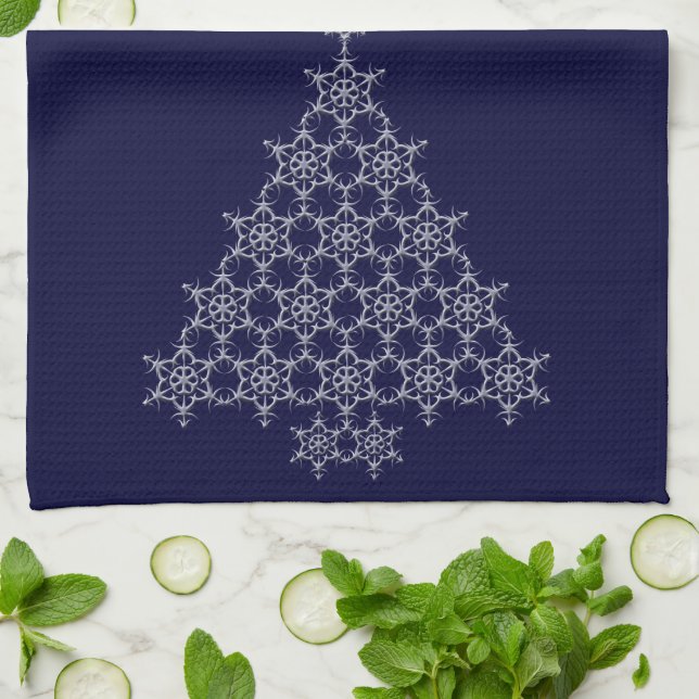 Snowflake Tree Kitchen Towel (Folded)