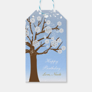 Snowflake Tree Winter Wonderland Snow Gift Tag