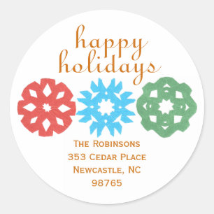 Snowflake trio eturn-address label
