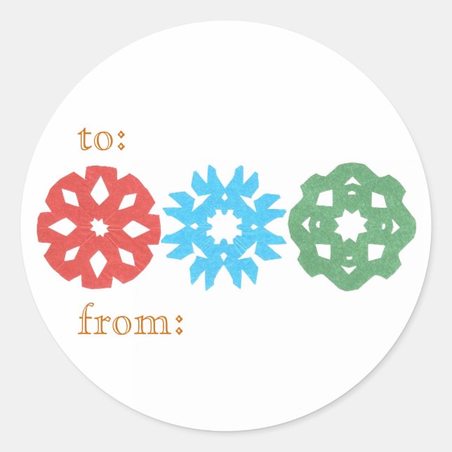 Snowflake trio gift tags (Front)