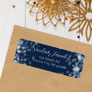 Snowflake   Typography Return Address Label