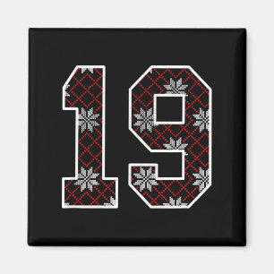 Snowflake Ugly Christmas Number 19 Uniform #19 Jer Magnet
