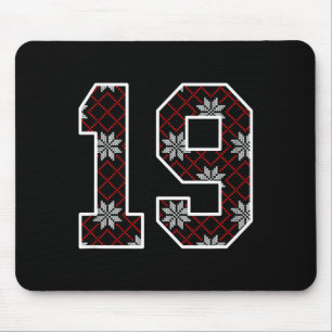 Snowflake Ugly Christmas Number 19 Uniform #19 Jer Mouse Pad