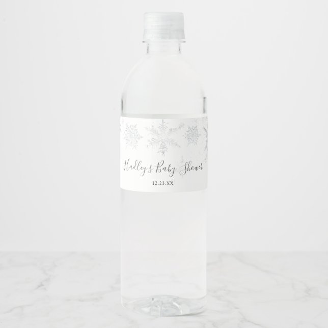 Snowflake Water Bottle Label (Front)