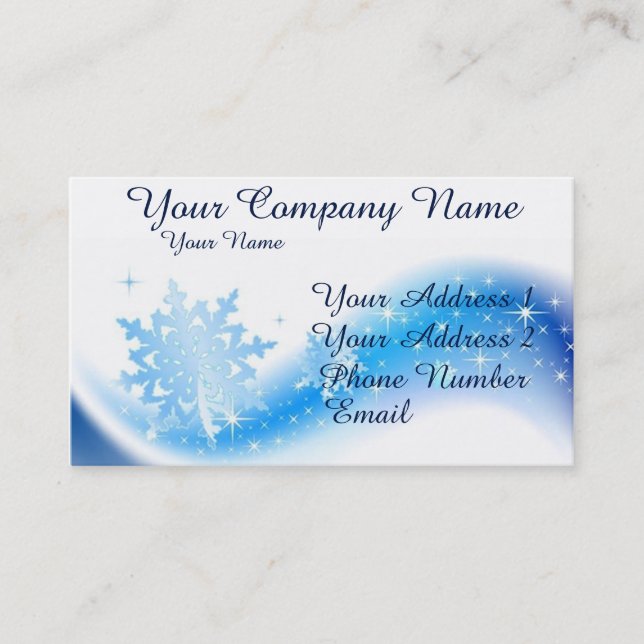 Snowflake Wave Business Card (Front)