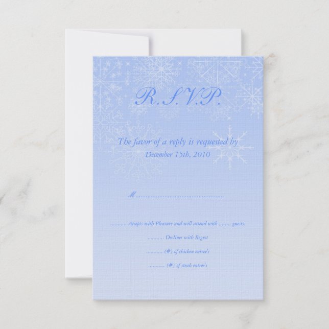 Snowflake Wedding RSVP Invitation (Front)