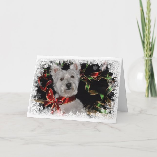 Snowflake Westie Holiday Card (Front)