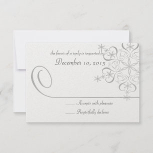 Snowflake White Elegance Response Card