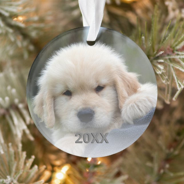 Snowflake White Opal Fun 2 Sided Christmas Photo Ornament (Tree)