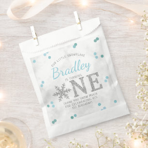 Snowflake Winter 1st Birthday Favour Bags
