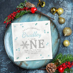 Snowflake Winter 1st Birthday Napkin<br><div class="desc">Celebrate in style with these trendy 1st birthday party napkins. The design is easy to personalise with your own wording and your family and friends will be thrilled when they see these fabulous napkins. Matching party items can be found in the collection.</div>