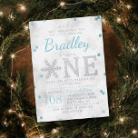 Snowflake Winter 1st Birthday Real<br><div class="desc">Celebrate in style with these sweet and very trendy real foil pressed 1st birthday invitations. This design is easy to personalise with your special event wording and your guests will be thrilled when they receive these fabulous invites.</div>