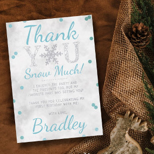 Snowflake Winter 1st Birthday Thank You Foil Cards