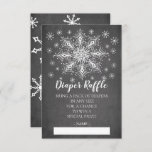 Snowflake Winter Baby Shower Diaper Raffle Ticket Invitation<br><div class="desc">A Little snowflake is on the way design featuring a large white snowflake surrounded by smaller snowflakes set on a chalkboard background.  Visit our shop to view our little snowflake collection.</div>