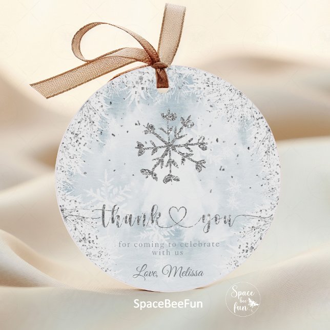 Snowflake Winter Baby Shower Favour Tags (little snowflake baby shower,winter baby shower invitation,snowflake baby shower favors tag,baby sho)