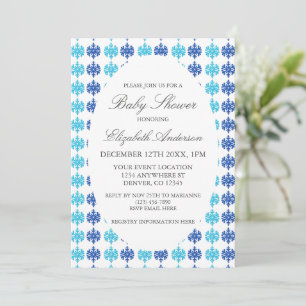 Snowflake Winter Baby Shower Invitation