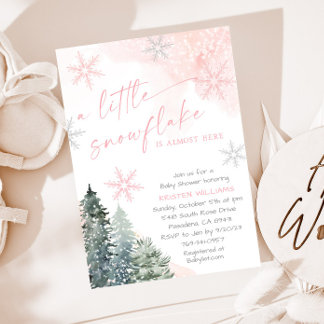 Snowflake Winter Baby Shower Invitation