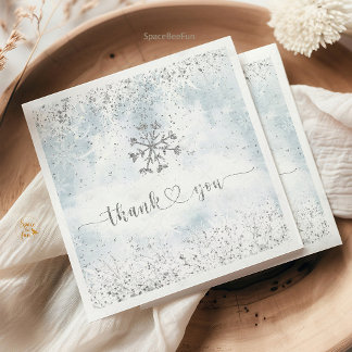 Snowflake Winter Baby Shower Napkin