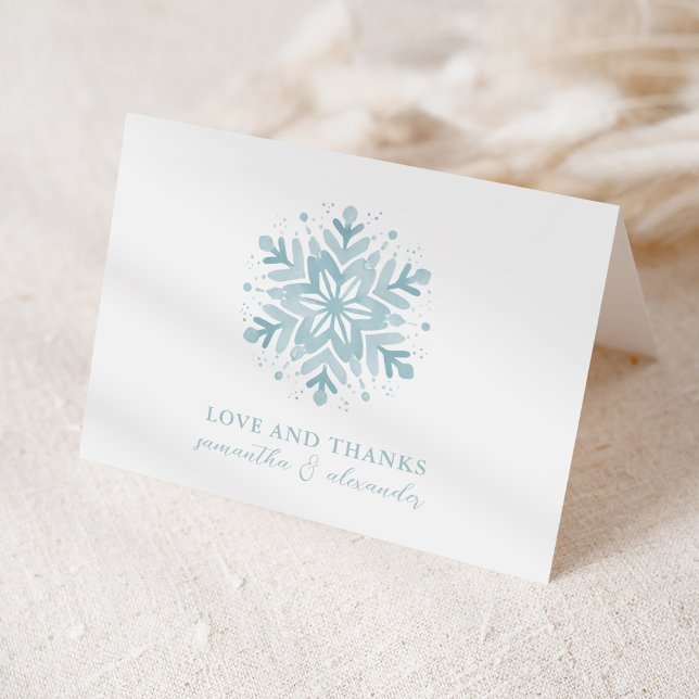 Snowflake Winter Baby Shower Thank You Card (Creator Uploaded)