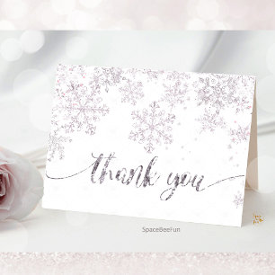 Snowflake Winter Baby shower  Thank You Card
