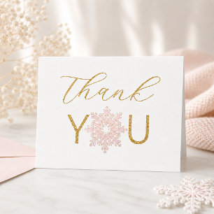 Snowflake Winter Baby Shower Thank You Card