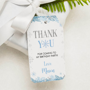 Snowflake Winter Birthday Thank You Gift Tag