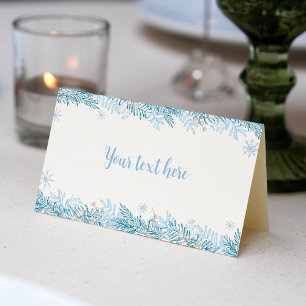 Snowflake Winter Christmas Birthday Place Card
