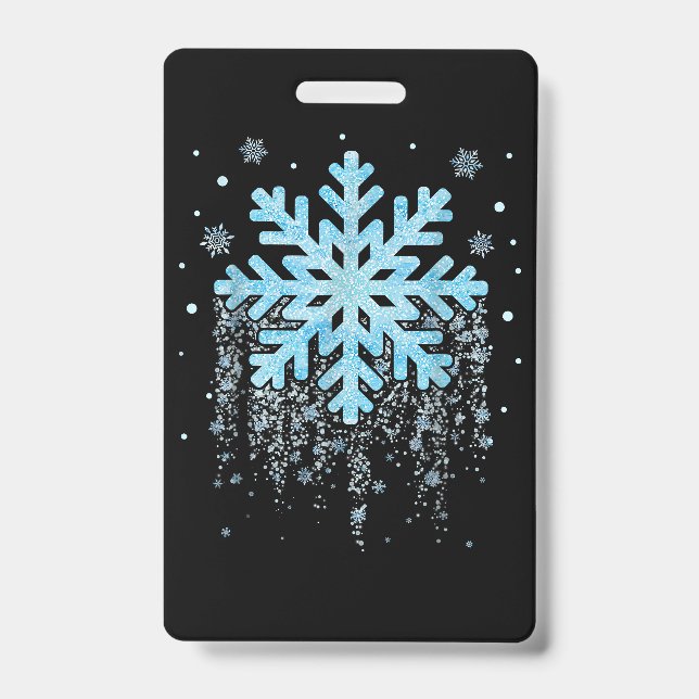 Snowflake Winter Christmas  ID Badge (Front)