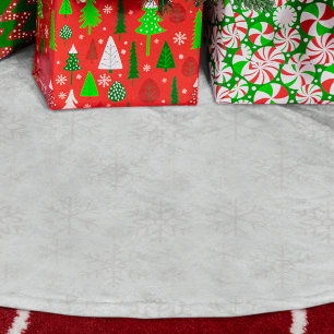 Snowflake Winter Christmas Pattern Brushed Polyester Tree Skirt