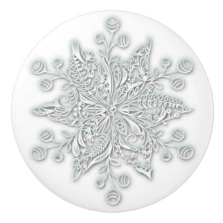 Snowflake Winter Decor Modern Ceramic Knob