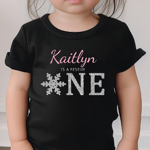 Snowflake Winter "Festive One" 1st Birthday Baby T-Shirt