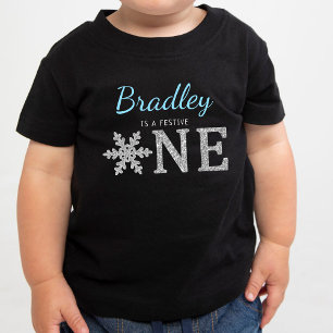 Snowflake Winter "Festive One" 1st Birthday Baby T-Shirt
