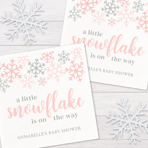 Snowflake Winter Girl Baby Shower Napkin