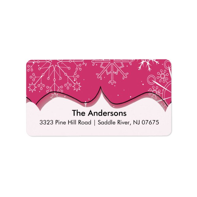 Snowflake Winter Holiday Return Address Label (Front)