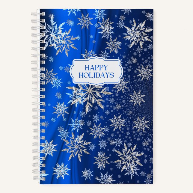 Snowflake Winter Holidays Christmas  Notebook (Front)