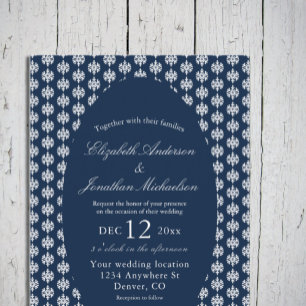 Snowflake Winter Jewel Tone Wedding Invitation