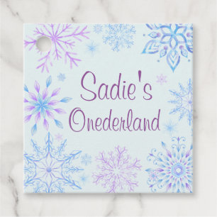 Snowflake Winter One-Derland First Birthday Favour Tags