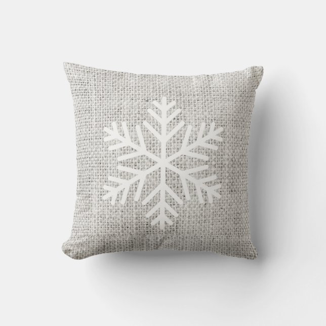 Snowflake Winter Pillow Decor (Front)