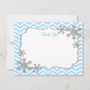 Snowflake Winter Thank You Cards