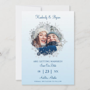 Snowflake Winter Themed for Wedding Save The Date