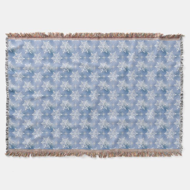 Snowflake Winter Throw Blanket (Front)